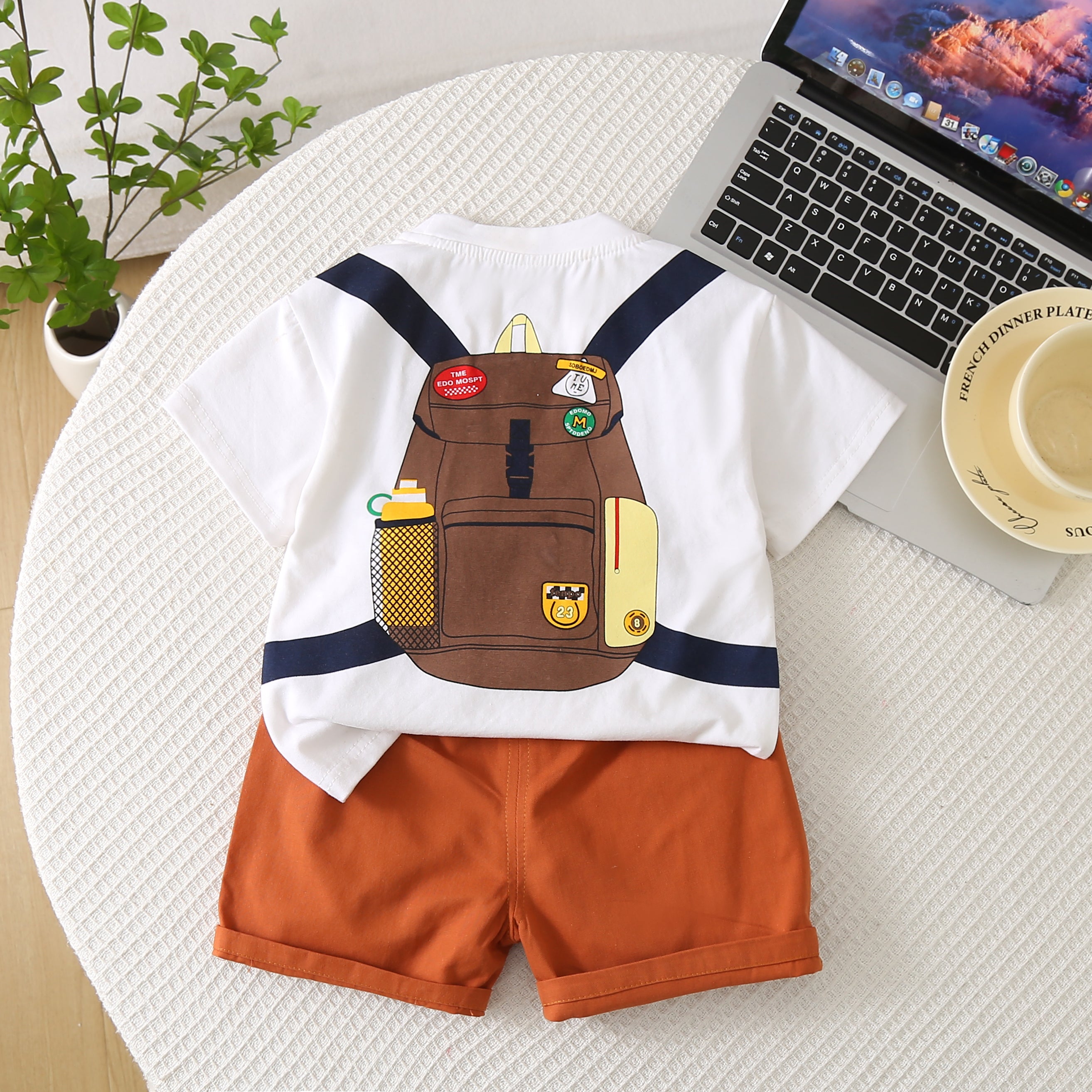 Solid T-shirt and Shorts Set