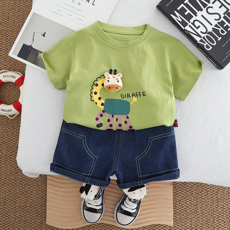 Printed T-shirt and Shorts Set