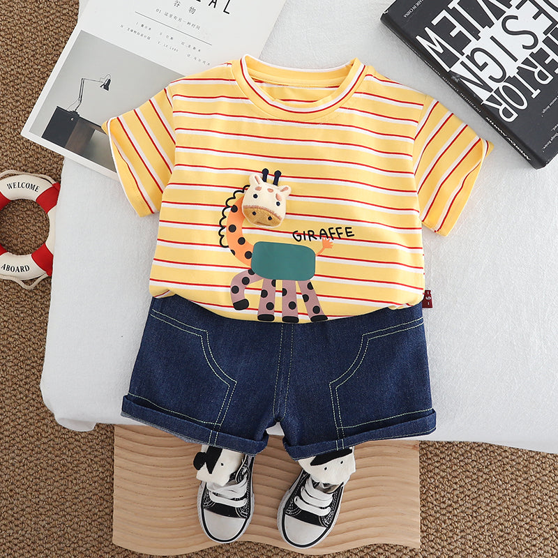 Printed T-shirt and Shorts Set
