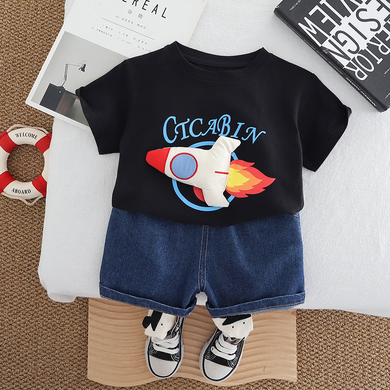 Printed T-shirt and Shorts Set