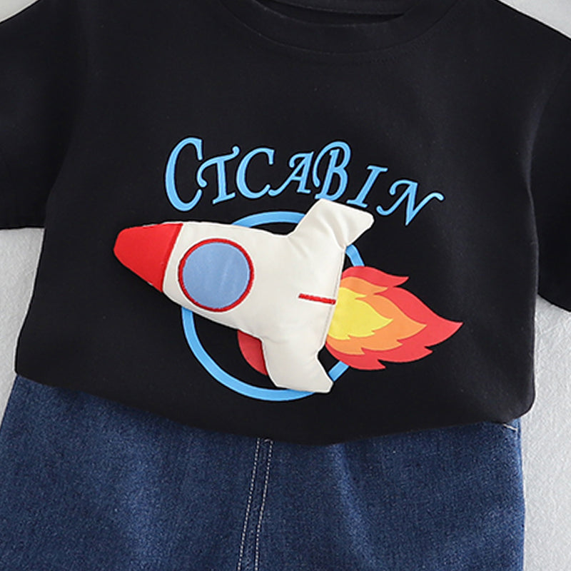 Printed T-shirt and Shorts Set