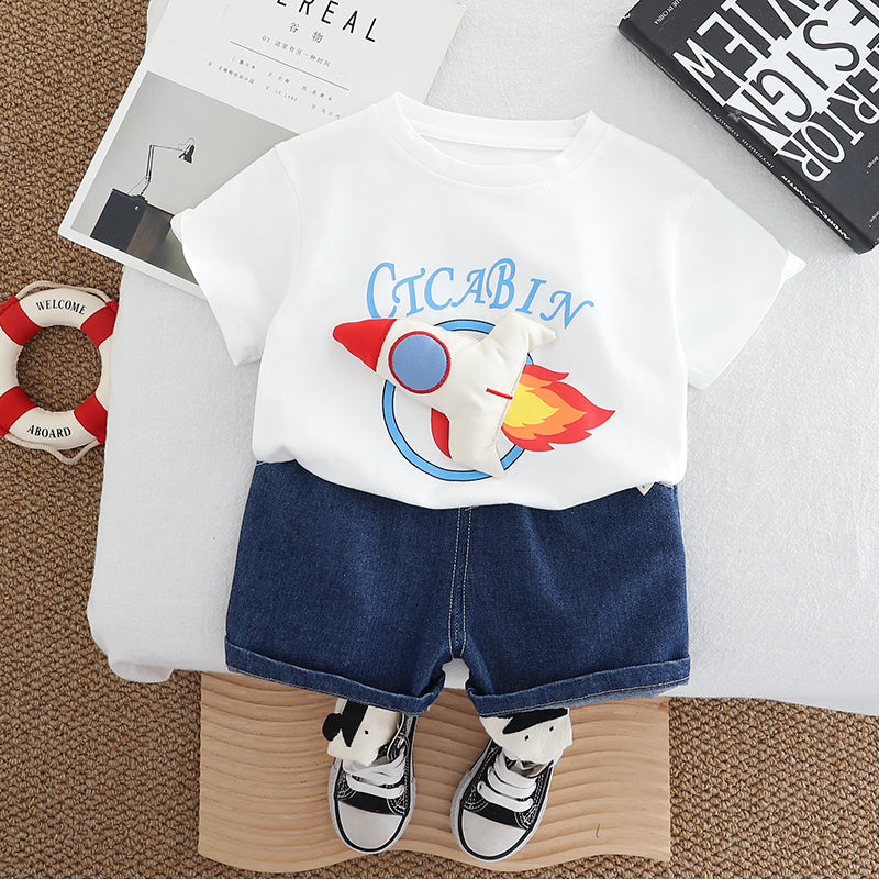 Printed T-shirt and Shorts Set
