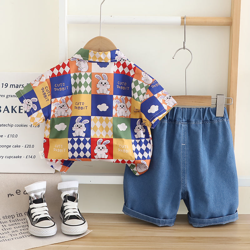 Printed Shirt and Shorts Set