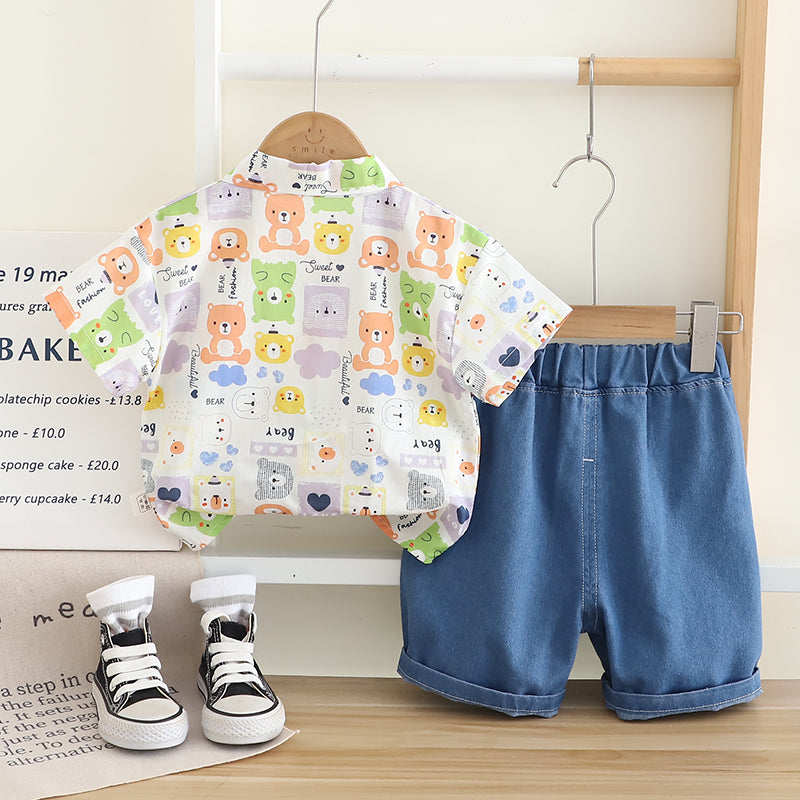 Printed Shirt and Shorts Set