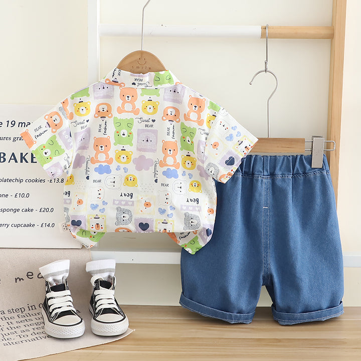 Printed Shirt and Shorts Set