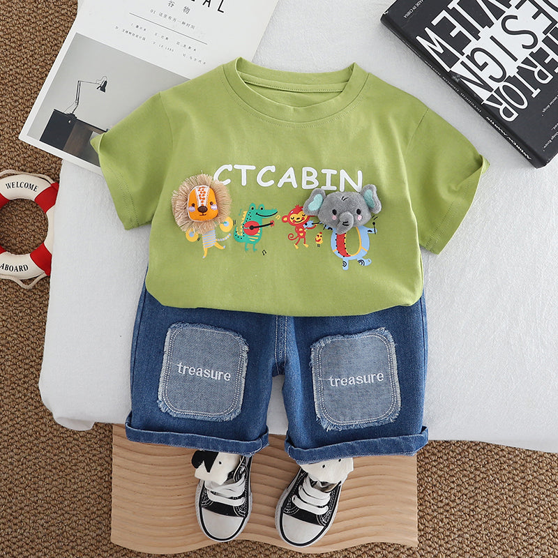 Printed T-shirt and Shorts Set