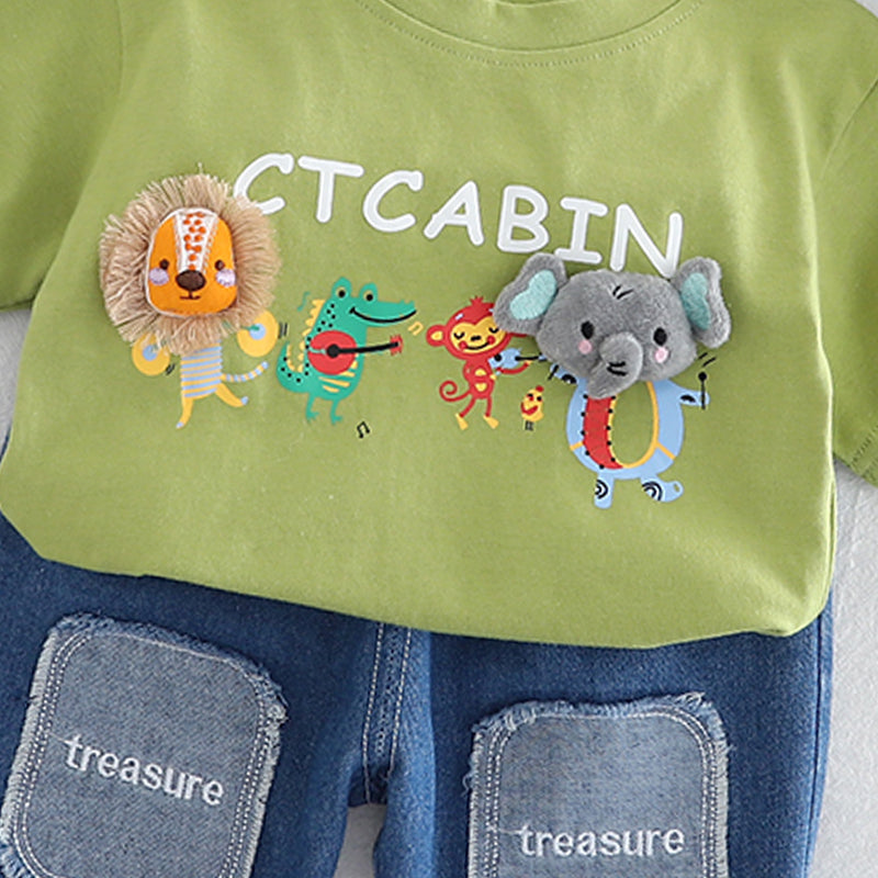 Printed T-shirt and Shorts Set