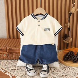 Solid T-shirt and Shorts Set