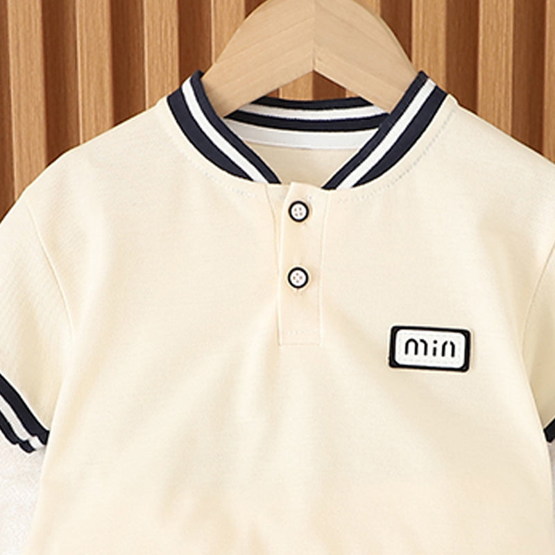 Solid T-shirt and Shorts Set