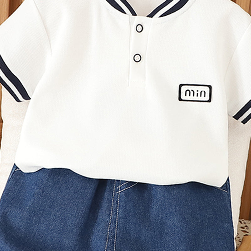 Solid T-shirt and Shorts Set