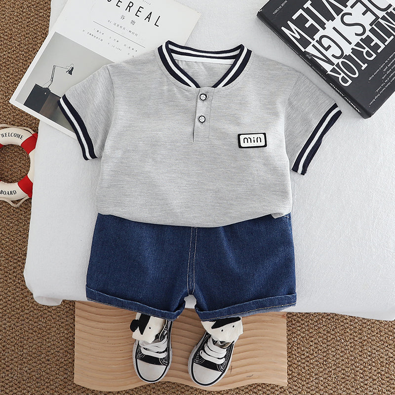 Solid T-shirt and Shorts Set
