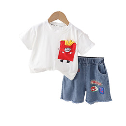 Boys Printed T-shirt with Shorts