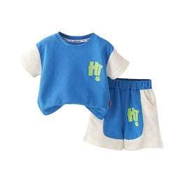 Boys Printed T-shirt with Shorts