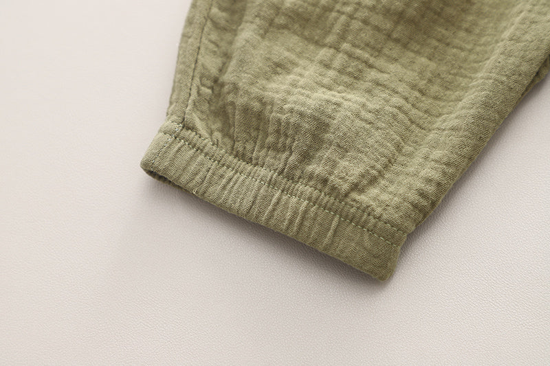 Boys Olive Green & White T-shirt With Shorts