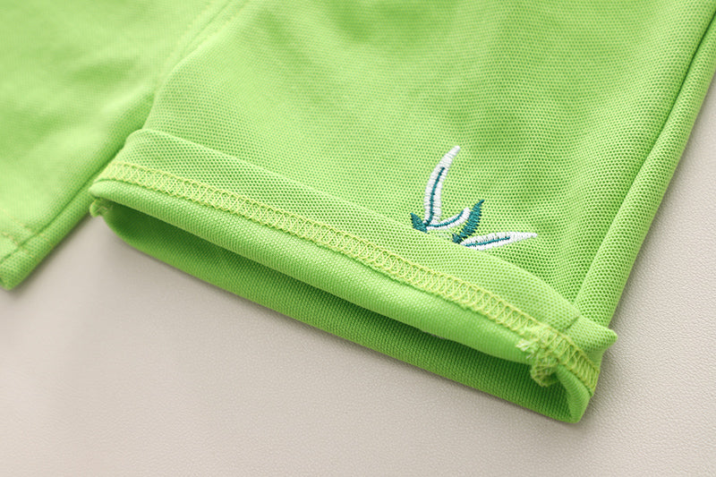 Boys Printed Mandarin Collar T-shirt with Shorts