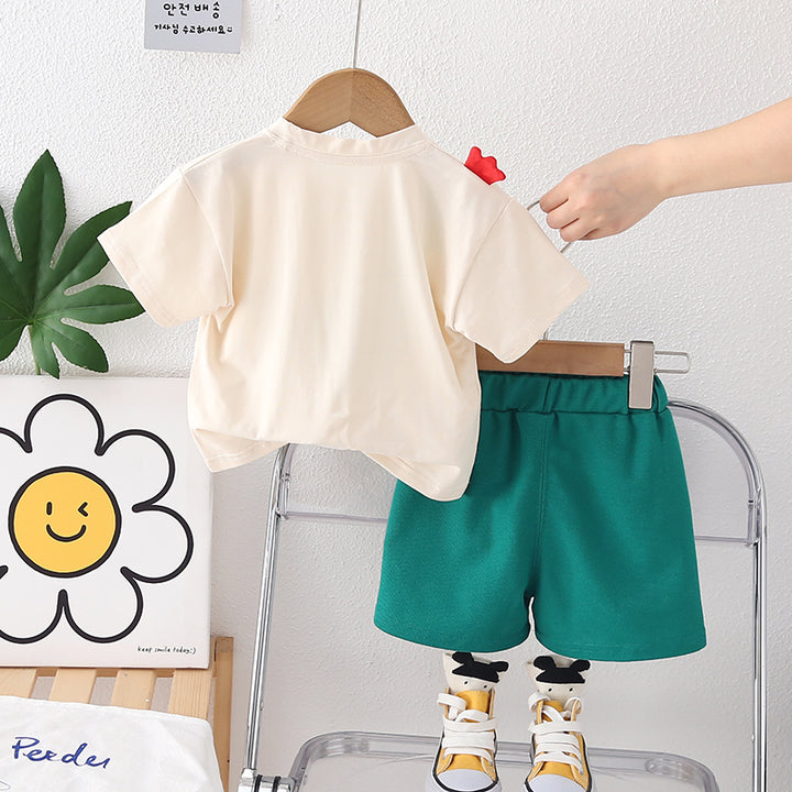 Boys Printed T-shirt with Shorts