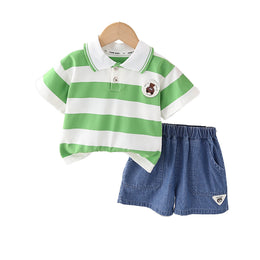 Boys Striped T-shirt with Shorts