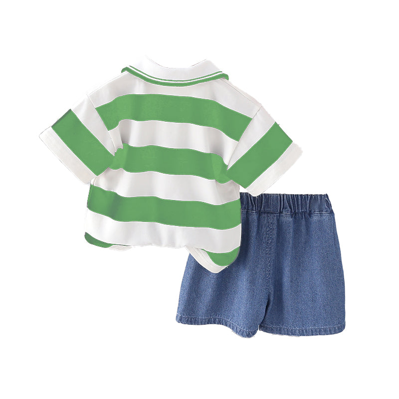 Boys Striped T-shirt with Shorts
