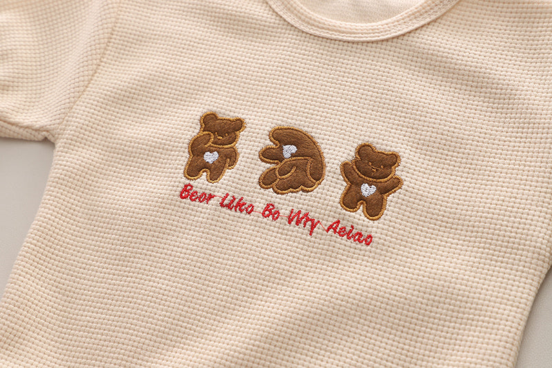 Boys Beige Self Design T-shirt With Shorts