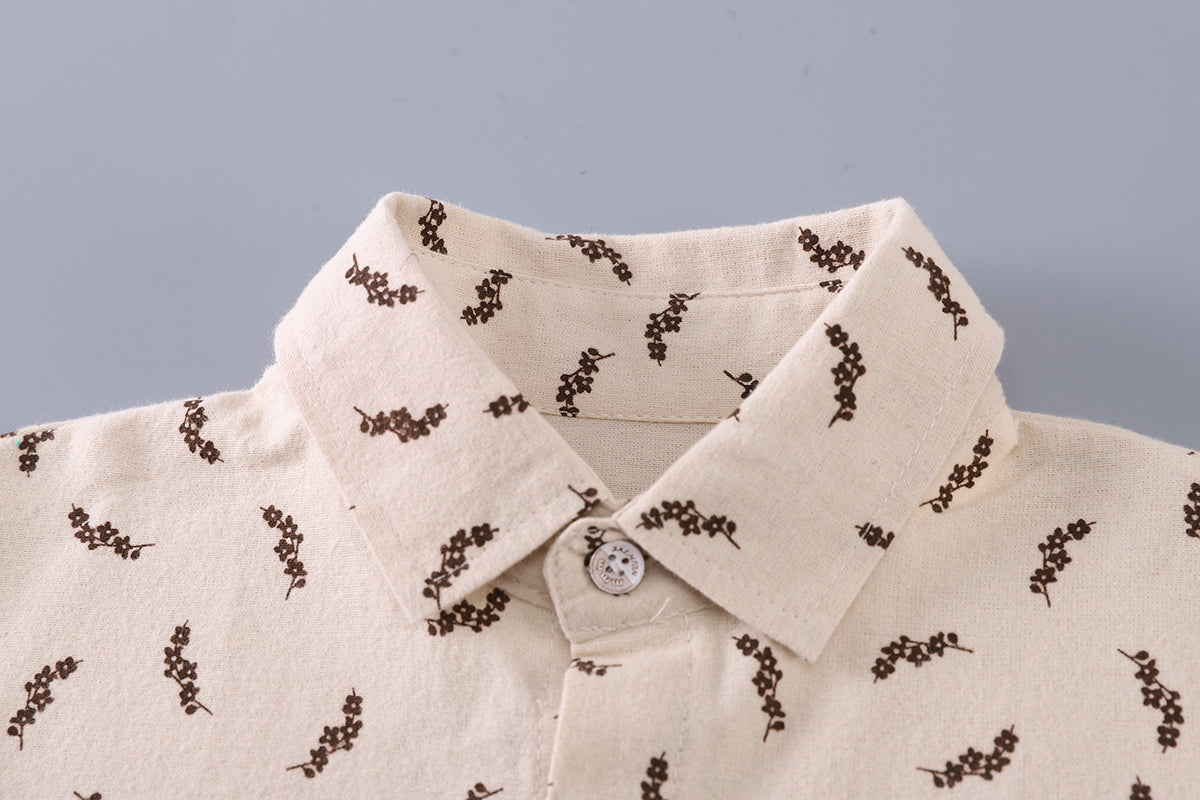 Boys Floral Printed Shirt With Trousers