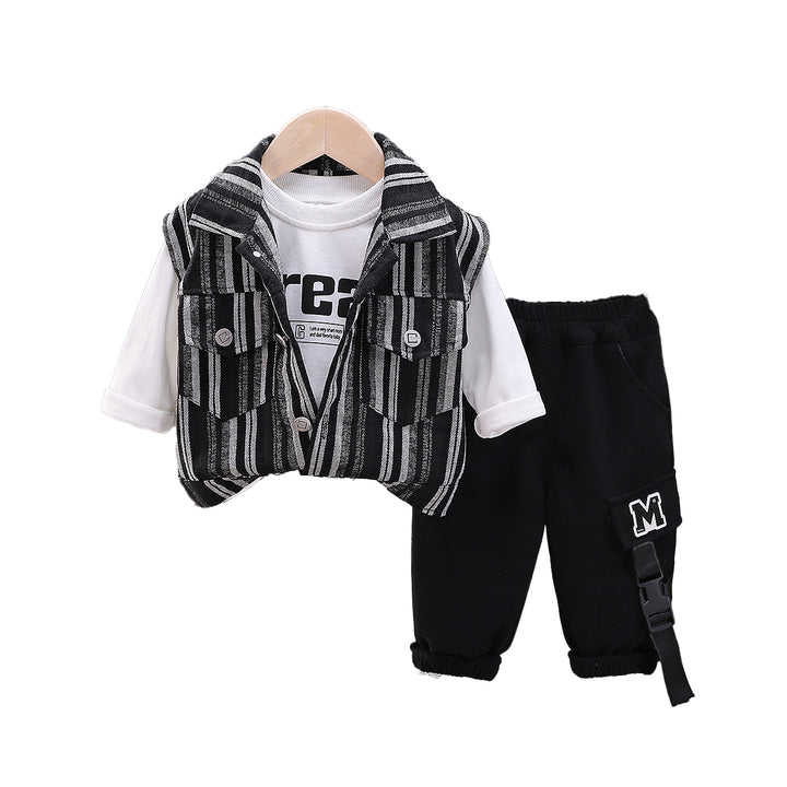 Boys Striped T-shirt With Trousers