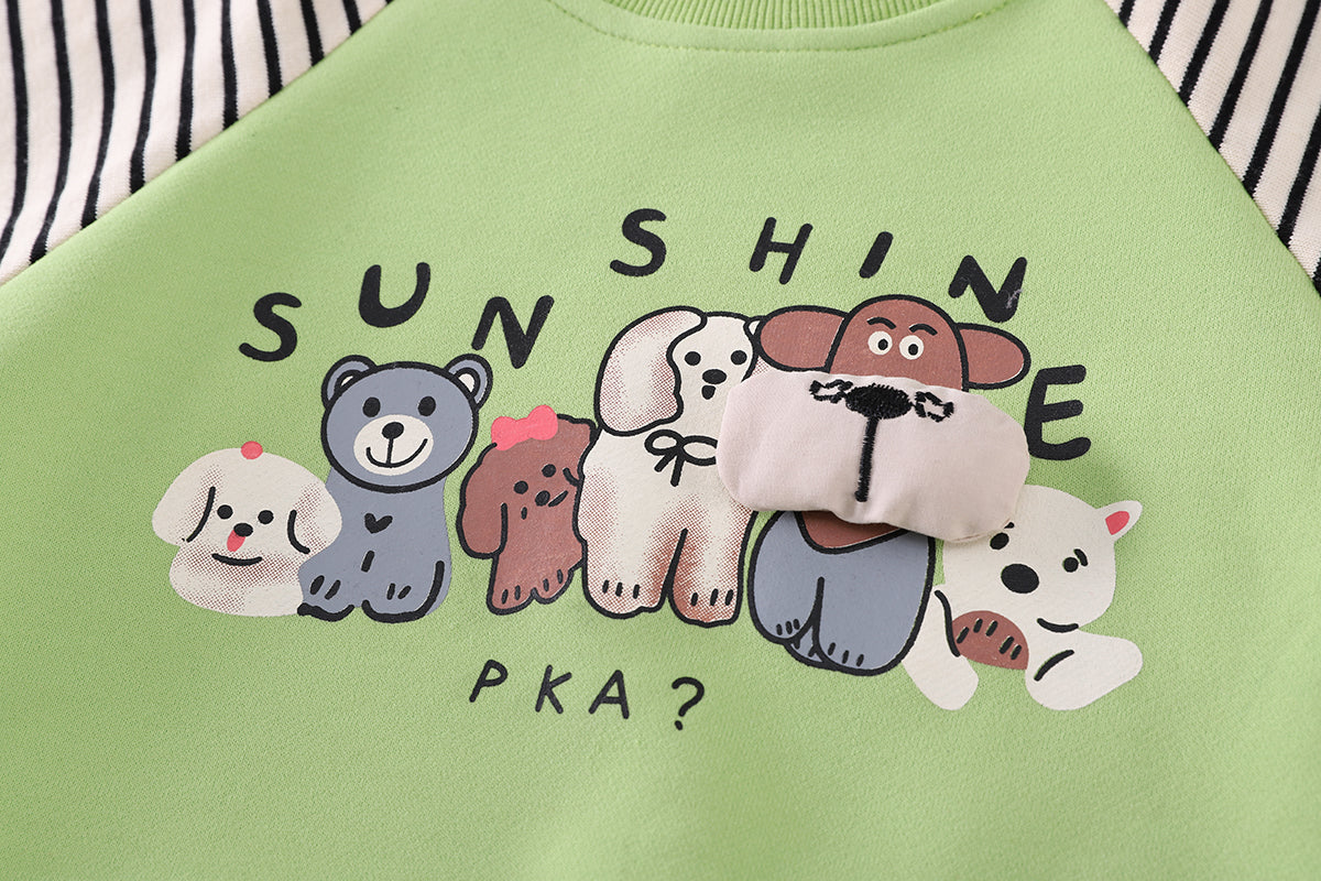 Boys Printed Sweatshirt With Joggers