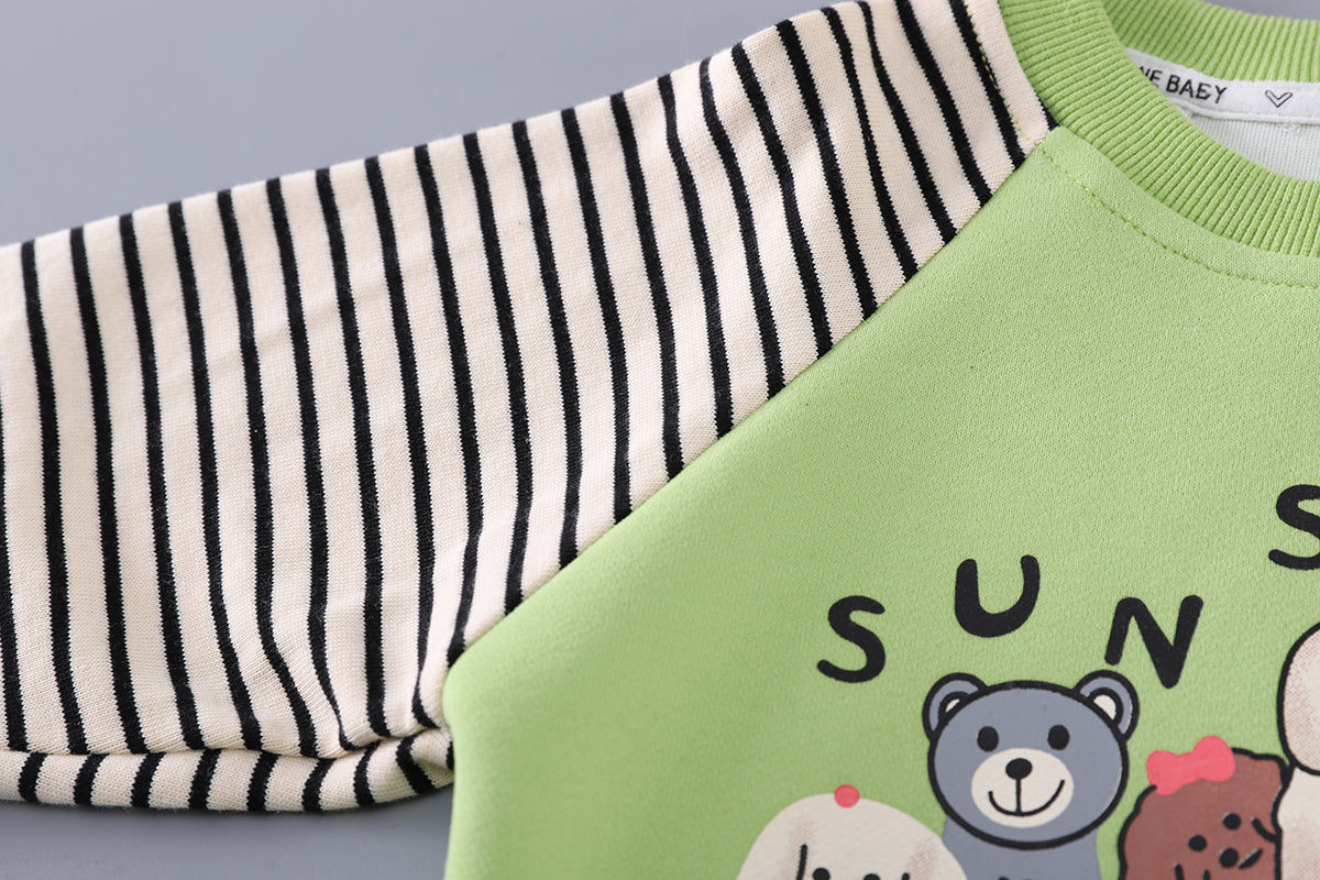 Boys Printed Sweatshirt With Joggers