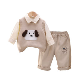 Boys Embroidered Shirt With Trousers