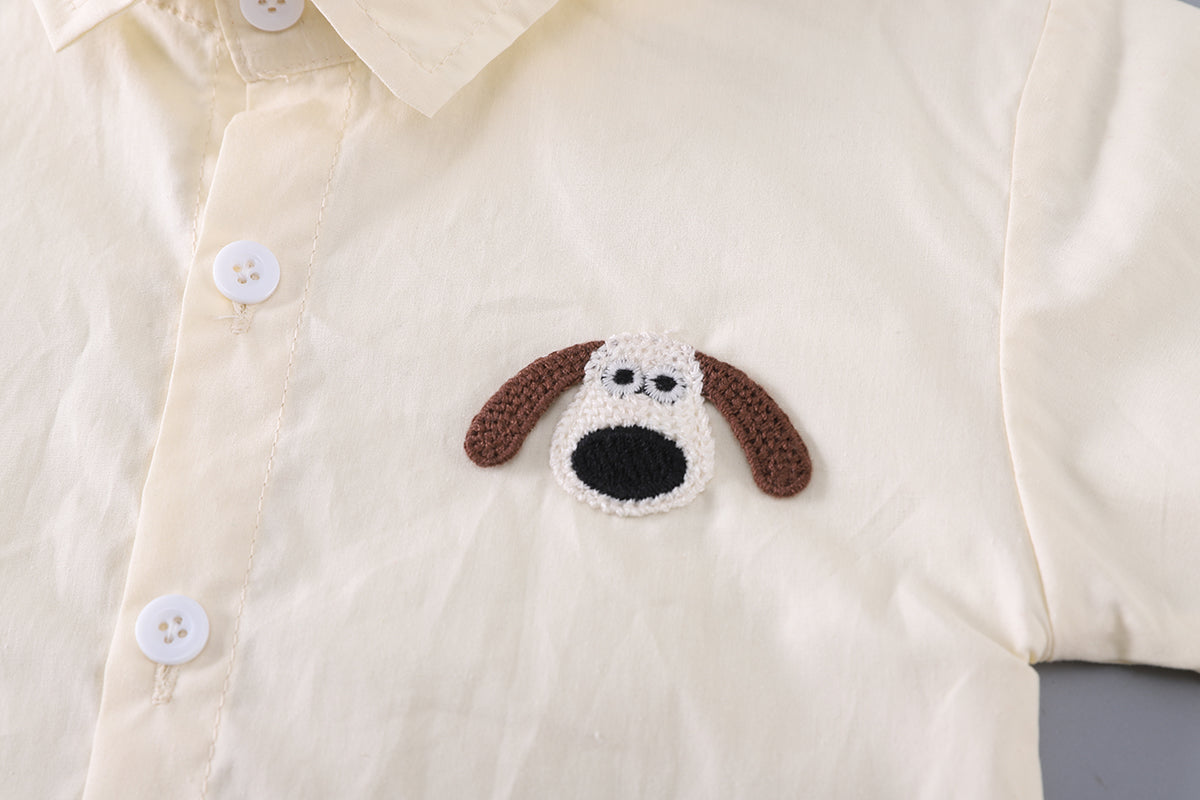 Boys Embroidered Shirt With Trousers