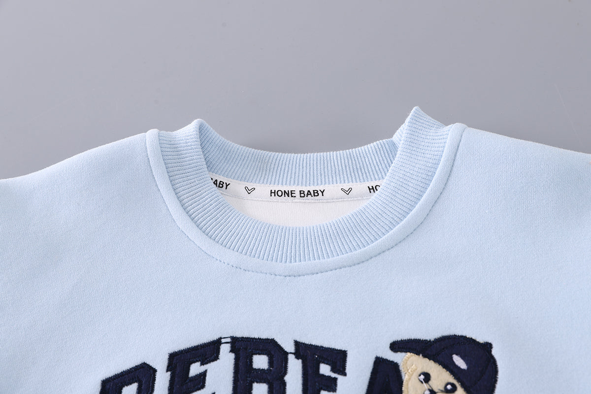 Boys Printed Round Neck T-shirt With Trousers