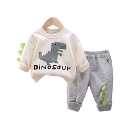 Boys Self Design Round Neck T-shirt With Trousers