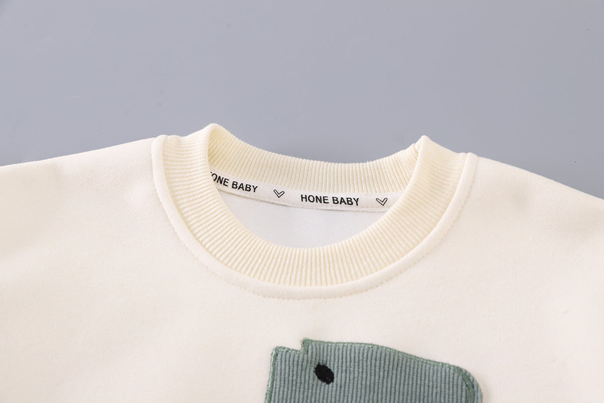 Boys Self Design Round Neck T-shirt With Trousers