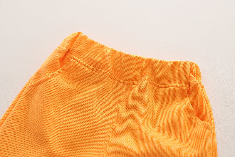 Boys Printed Round Neck T-shirt With Shorts