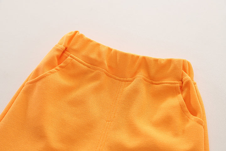 Boys Printed Round Neck T-shirt With Shorts