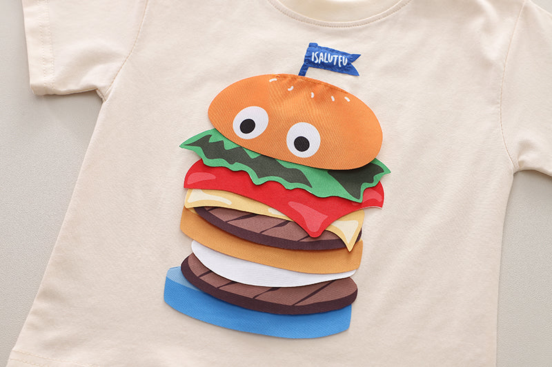 Boys Printed Round Neck T-shirt With Shorts