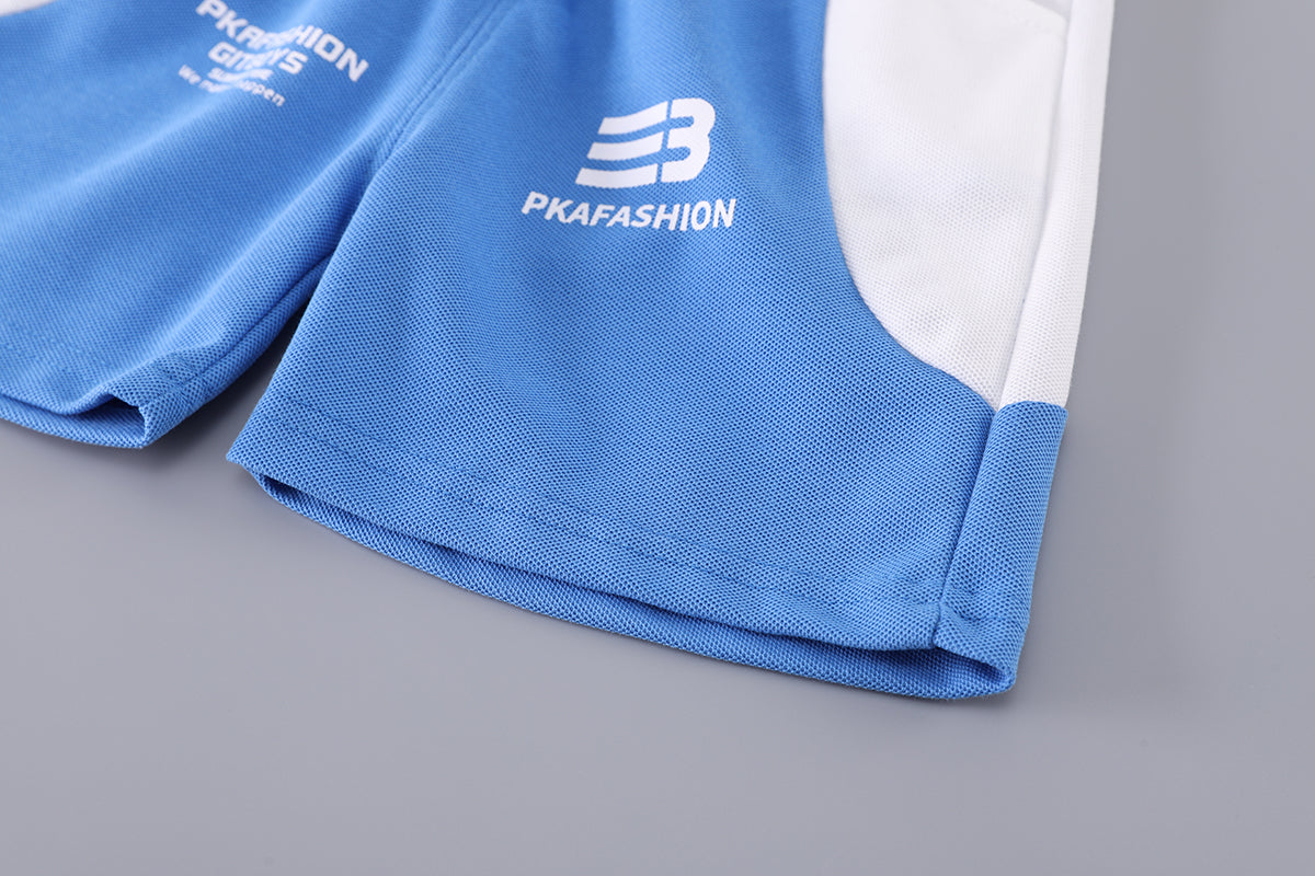 Boys Colourblocked Polo Collar T-shirt with Shorts