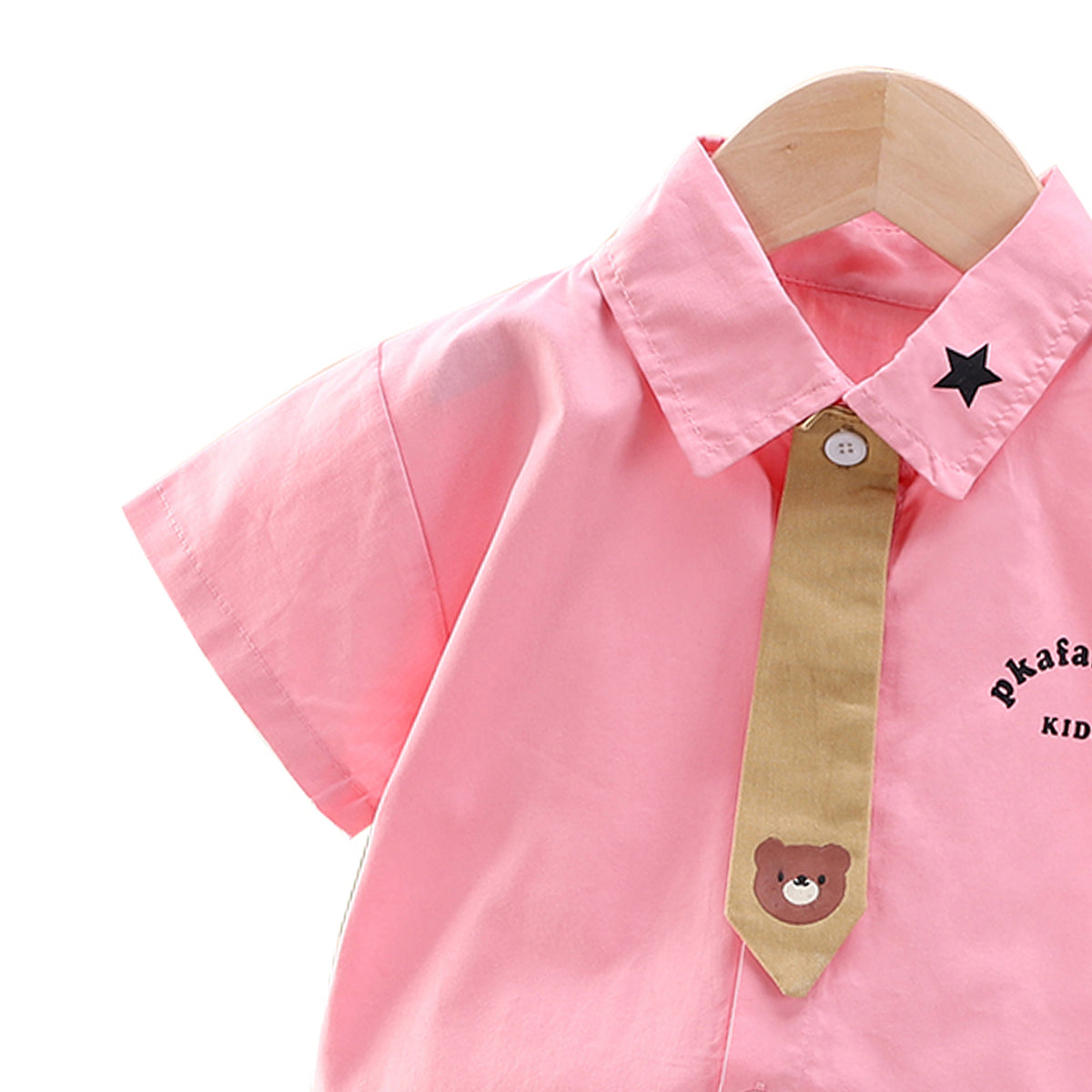 Boys Printed Shirt Collar Shirt With Shorts