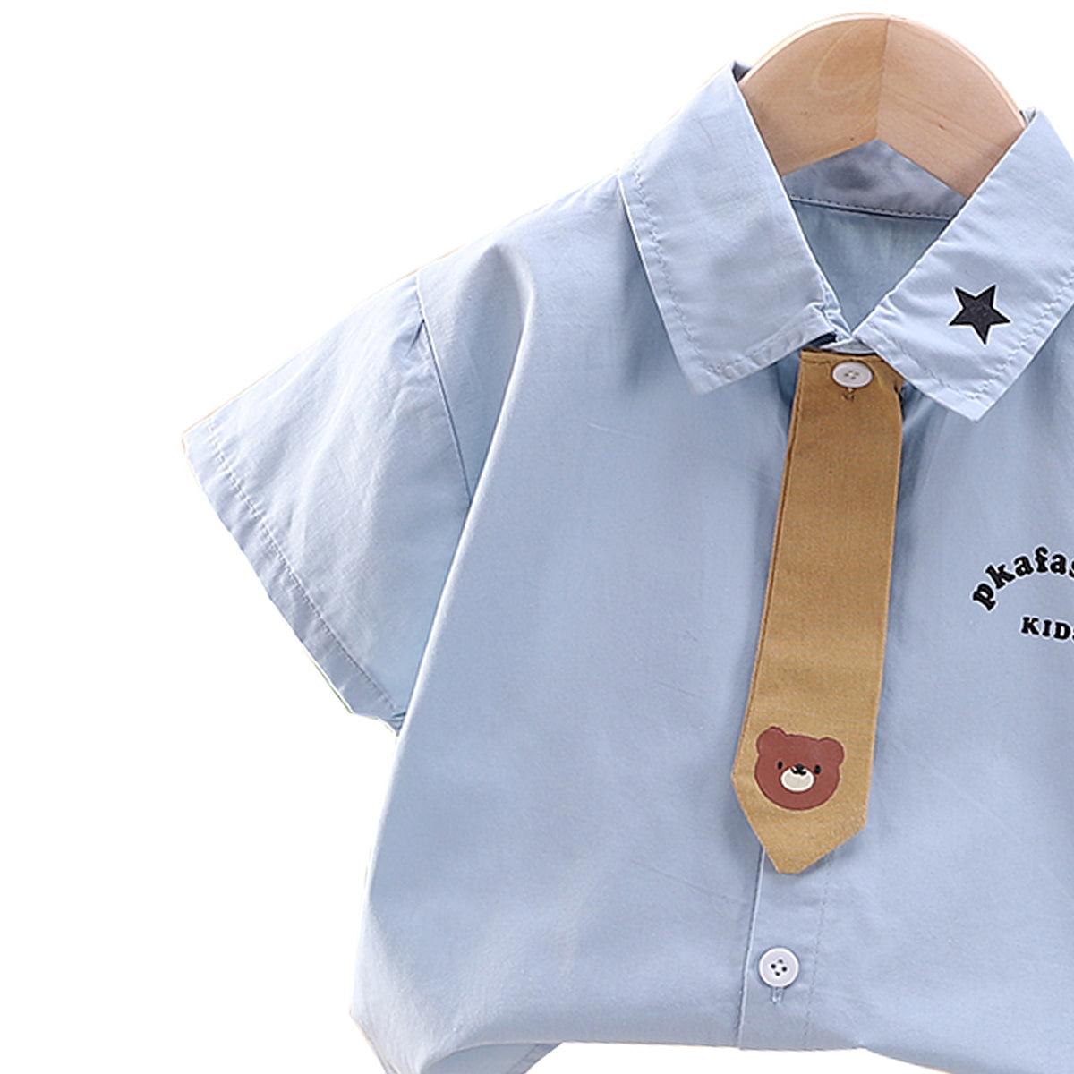 Boys Printed Shirt Collar Shirt With Shorts