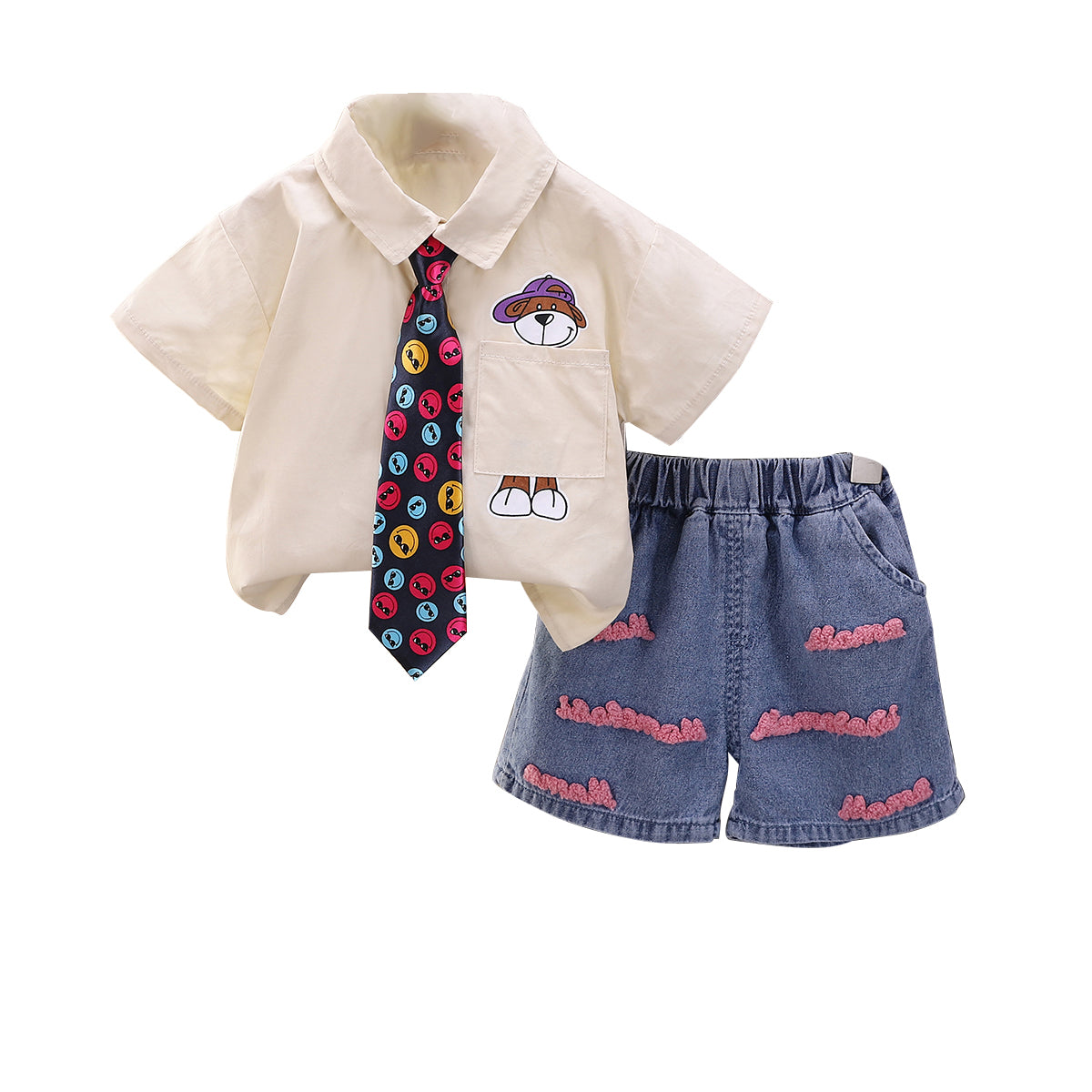 Boys Printed Shirt with Shorts