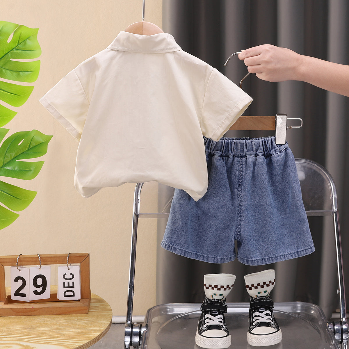 Boys Printed Shirt with Shorts