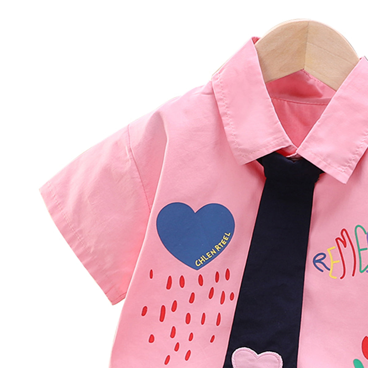 Boys Printed Shirt Collar Shirt With Shorts