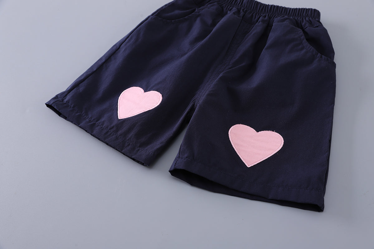 Boys Printed Shirt Collar Shirt With Shorts