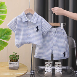 Boys Checked Shirt With Shorts