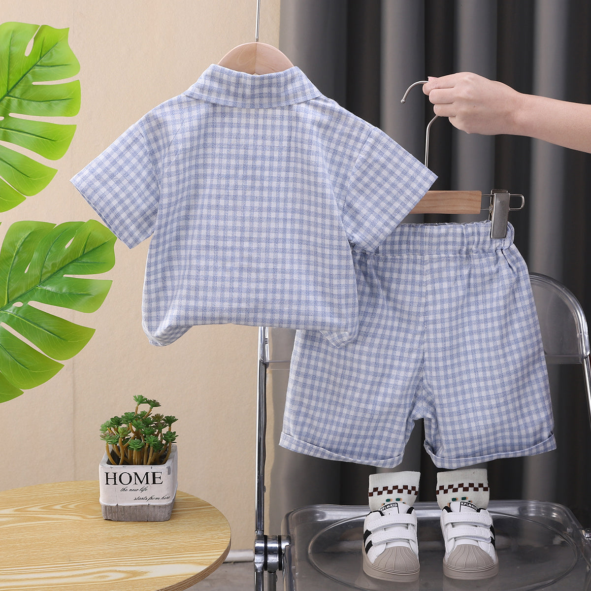 Boys Checked Shirt With Shorts
