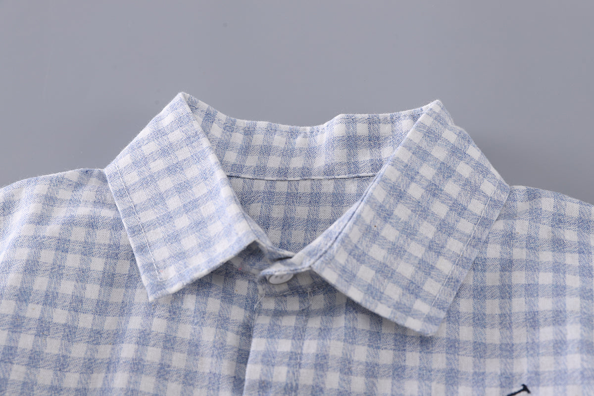 Boys Checked Shirt With Shorts