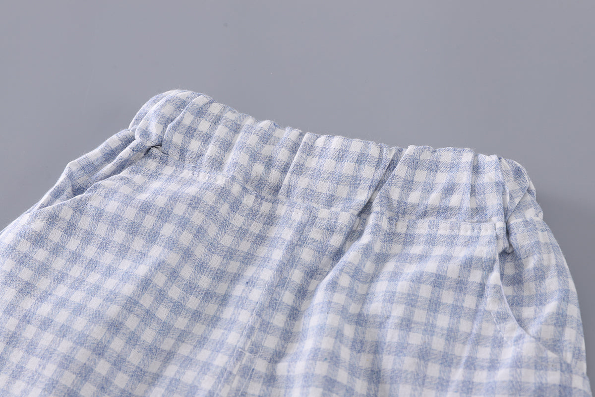 Boys Checked Shirt With Shorts