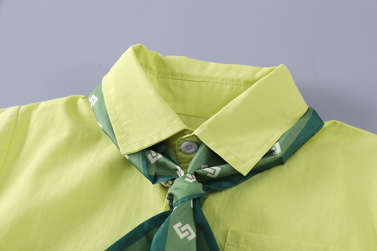 Boys Short Sleeves Shirt With Shorts