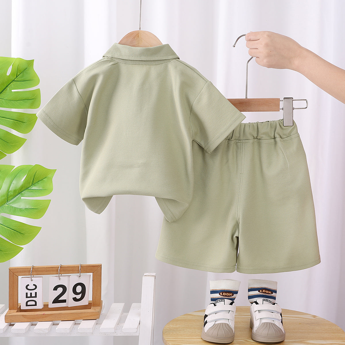 Boys Shirt Collar T-shirt with Shorts
