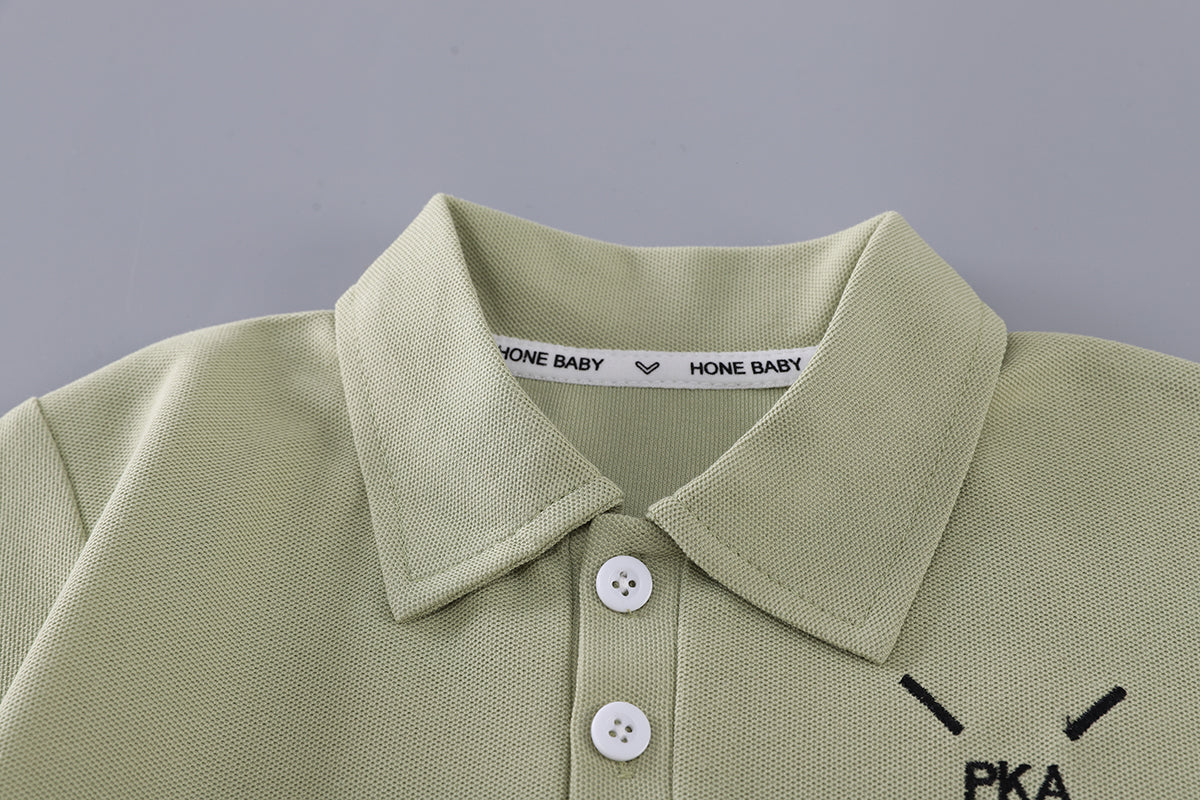 Boys Shirt Collar T-shirt with Shorts