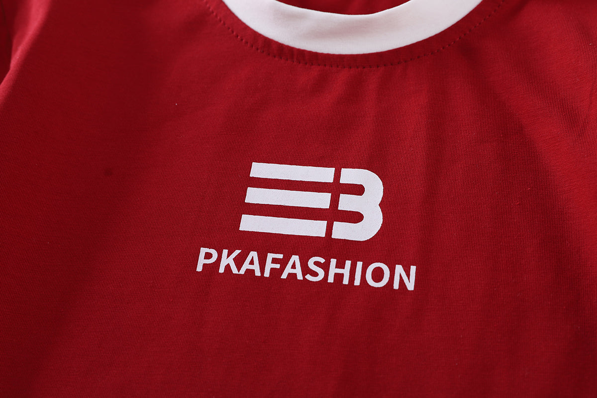 Boys Typography Printed Round Neck T-shirt With Shorts